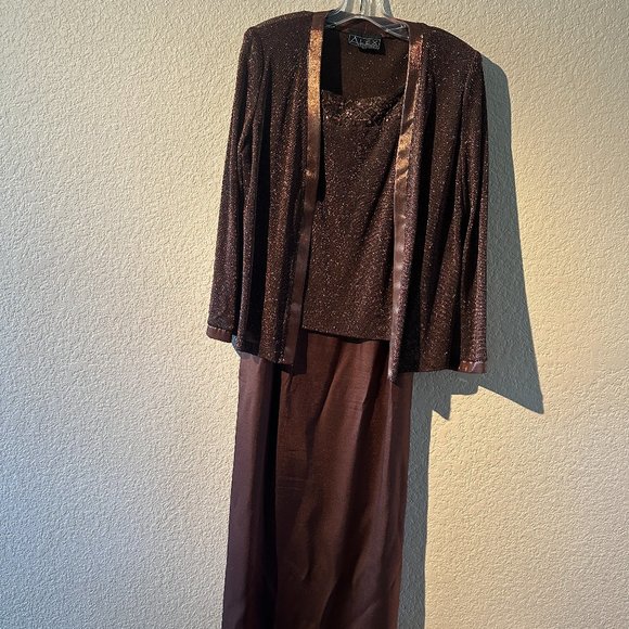 Alex Evenings Dresses & Skirts - - Alex Evenings - Vintage style Brown Cocktail Dress w/Jacket Size 12